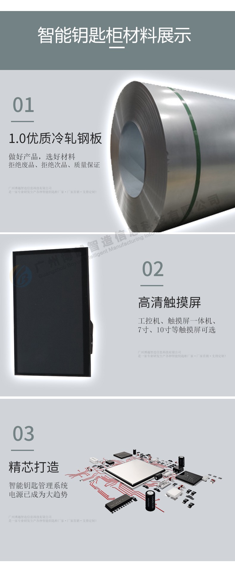 Product information display of wall-mounted key cabinet